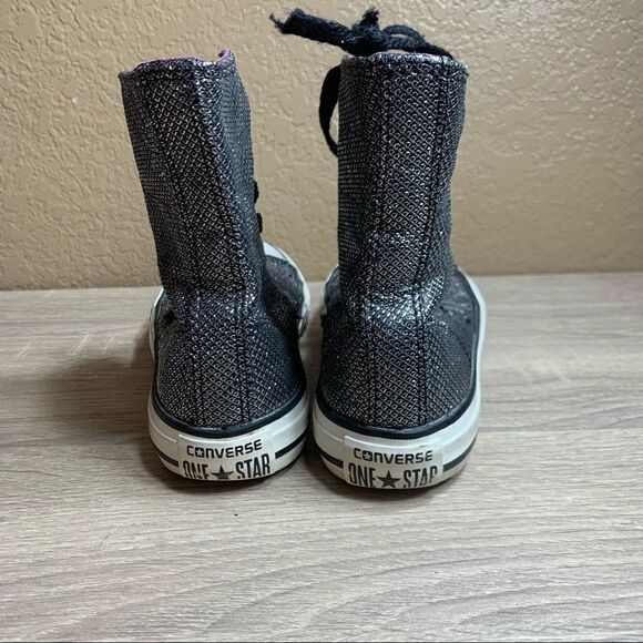 Converse One Star girls sparkly high tops sneakers - Picture 7 of 11